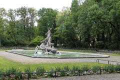 The Neptune Fountain in Alter Botanical Garden of Munich, Germany royalty free stock image The Neptune Fountain in Alter Botanical Garden of Munich, Germany royalty free stock image
