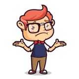 Nerd Geek Feeling Confused vector illustration Nerd Geek Feeling Confused vector illustration