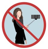 Nessun bastoni del selfie illustrazione di stock Nessun bastoni del selfie illustrazione di stock