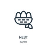 nest icon vector from nature collection. Thin line nest outline icon vector illustration. Linear symbol for use on web and mobile stock illustration nest icon vector from nature collection. Thin line nest outline icon vector illustration. Linear symbol for use on web and mobile stock illustration