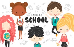 Nette Schule scherzt mit Rucksäcken, Kugel und Buch Glückliche Kinderkarikatursammlung Multikulturelle Kinder in unterschiedliche lizenzfreie abbildung Nette Schule scherzt mit Rucksäcken, Kugel und Buch Glückliche Kinderkarikatursammlung Multikulturelle Kinder in unterschiedliche lizenzfreie abbildung
