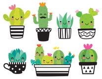 Nette Succulent-oder Kaktus-Vektor-Illustration Nette Succulent-oder Kaktus-Vektor-Illustration