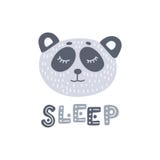 Netter Panda mit Hand gezeichnetem Beschriftungsschlaf Bunte lokalisierte Tiervektorillustration lizenzfreie abbildung Netter Panda mit Hand gezeichnetem Beschriftungsschlaf Bunte lokalisierte Tiervektorillustration lizenzfreie abbildung