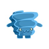 Nettes blaues misstrauisches Felsenelement Karikaturgefühlcharakter-Vektor Illustration Lizenzfreie Stockbilder Nettes blaues misstrauisches Felsenelement Karikaturgefühlcharakter-Vektor Illustration Lizenzfreie Stockbilder