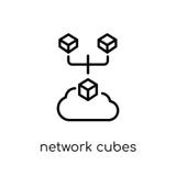network Cubes icon. Trendy modern flat linear vector network Cub royalty free illustration network Cubes icon. Trendy modern flat linear vector network Cub royalty free illustration
