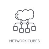 network Cubes linear icon. Modern outline network Cubes logo con stock illustration network Cubes linear icon. Modern outline network Cubes logo con stock illustration