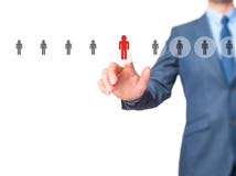 Networking and Recruitment - Businessman hand pressing button on royalty free stock image Networking and Recruitment - Businessman hand pressing button on royalty free stock image