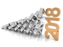 Neues Jahr 2018, 3d lizenzfreie abbildung Neues Jahr 2018, 3d lizenzfreie abbildung