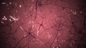 Neurons in brain. 3D looping animation of neural network