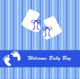 New Baby Boy Bootees Card Stock Image