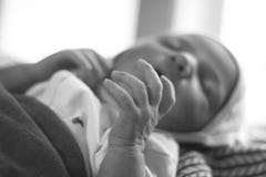 New born Baby hand black and white royalty free stock image New born Baby hand black and white royalty free stock image