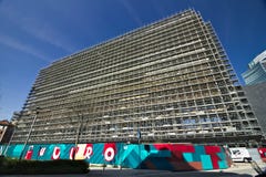 Milan. Italy. March 21 2019. Construction site for the construction of a modern building royalty free stock photography Milan. Italy. March 21 2019. Construction site for the construction of a modern building royalty free stock photography