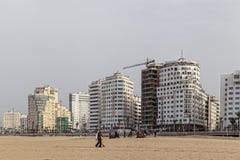 New high rising construction in Tangier, Morocco, 2017 royalty free stock photos New high rising construction in Tangier, Morocco, 2017 royalty free stock photos