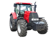New Red Powerful Tractor Isolated Over White Stock Images