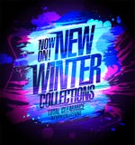 New winter collections banner, sale autumn collections stock illustration New winter collections banner, sale autumn collections stock illustration