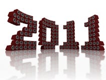 New Year 2011 Of Speakers Stack Royalty Free Stock Photography