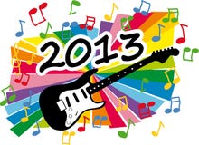 New year 2013. Colorful new year 2013 party with guitar illustration vector illustration New year 2013. Colorful new year 2013 party with guitar illustration vector illustration