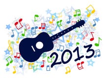 New year 2013. Colorful new year 2013 party with guitar illustration royalty free illustration New year 2013. Colorful new year 2013 party with guitar illustration royalty free illustration