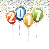 New Year 2017 balloons. Confetti and colored balloons with numbers for New Year 2017 vector illustration New Year 2017 balloons. Confetti and colored balloons with numbers for New Year 2017 vector illustration