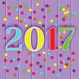 2017 new year celebration greeting card, banner, vector illustration. Invitation design template. Colorful background with paper numbers and confetti royalty free illustration 2017 new year celebration greeting card, banner, vector illustration. Invitation design template. Colorful background with paper numbers and confetti royalty free illustration
