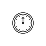New year clock outline icon. Linear style sign for mobile concept and web design. Wall clock pointing at 12 o`clock simple line vector icon. Symbol, logo stock illustration New year clock outline icon. Linear style sign for mobile concept and web design. Wall clock pointing at 12 o`clock simple line vector icon. Symbol, logo stock illustration