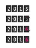 New year countdown. Set of four countdown timers with 2015 and 2016 numbers and flips. Analog scoreboard flip calendar change represents the new year 2016 stock illustration New year countdown. Set of four countdown timers with 2015 and 2016 numbers and flips. Analog scoreboard flip calendar change represents the new year 2016 stock illustration