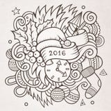 2016 New year doodles elements background. Vector sketchy illustration royalty free illustration 2016 New year doodles elements background. Vector sketchy illustration royalty free illustration