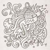 New year doodles elements background. 2016 New year doodles elements background. Vector sketchy illustration stock illustration New year doodles elements background. 2016 New year doodles elements background. Vector sketchy illustration stock illustration
