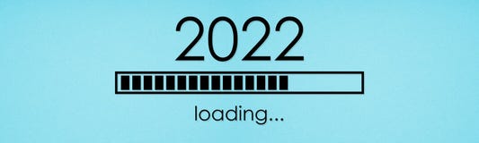 new year 2022 loading bar in minimalist web banner
