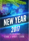 New Year party poster design with fireworks light. New year disco flyer template. Celebration invitation card banner vector illustration New Year party poster design with fireworks light. New year disco flyer template. Celebration invitation card banner vector illustration
