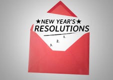 New year resolution goals in red envelope. List of new year resolution goals in red envelope against white background vector illustration New year resolution goals in red envelope. List of new year resolution goals in red envelope against white background vector illustration