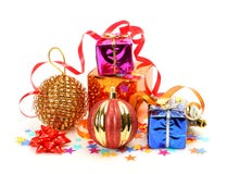 New Year S Gifts And Ornaments Royalty Free Stock Photo New Year S Gifts And Ornaments Royalty Free Stock Photo