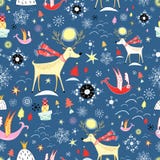 New Year's texture with deer stock illustration New Year's texture with deer stock illustration