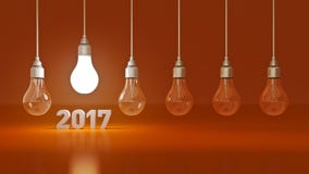 2017 New Year sign inside light bulbs. 3D rendering vector illustration 2017 New Year sign inside light bulbs. 3D rendering vector illustration
