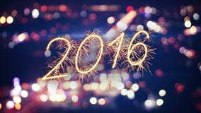 2016 new year sparkler text and city bokeh. Lights stock illustration 2016 new year sparkler text and city bokeh. Lights stock illustration