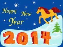 New Year 2014 with symbol of year a Horse. New Year composition with symbol 2014 year a running Horse, hand drawing vector illustration vector illustration New Year 2014 with symbol of year a Horse. New Year composition with symbol 2014 year a running Horse, hand drawing vector illustration vector illustration