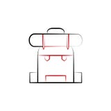 New year trip, backpack 2 colored line icon. Simple hand drawn color element illustration. backpack outline symbol design from stock illustration New year trip, backpack 2 colored line icon. Simple hand drawn color element illustration. backpack outline symbol design from stock illustration