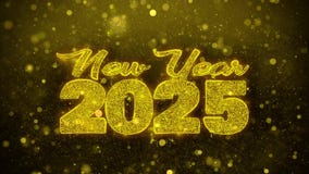 2025 New Year Wish Text On Colorful Ftirework Explosion Particles