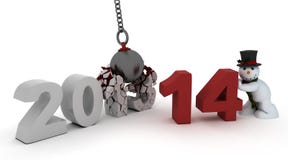 2014 new year wrecking ball. 3D render of 2014 new year wrecking ball vector illustration 2014 new year wrecking ball. 3D render of 2014 new year wrecking ball vector illustration