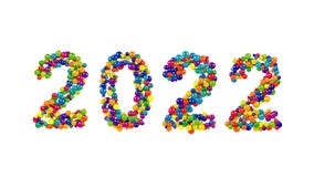 2022 New Years date design of colorful spheres