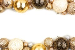 New Years Eve double border of gold, black and white ornaments over white royalty free stock image New Years Eve double border of gold, black and white ornaments over white royalty free stock image