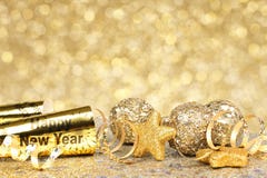 New Years Eve golden party background Royalty Free Stock Photos New Years Eve golden party background Royalty Free Stock Photos