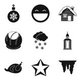 New Years eve icons set, simple style Royalty Free Stock Images New Years eve icons set, simple style Royalty Free Stock Images