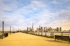 Panoramic view of lower Manhattan from Jersey City, NY, USA royalty free stock photos Panoramic view of lower Manhattan from Jersey City, NY, USA royalty free stock photos