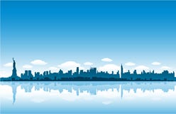 New York City skyline reflect on water vector illustration New York City skyline reflect on water vector illustration