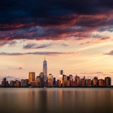 New- York Citystadtbild während des Sonnenuntergangs stockbilder New- York Citystadtbild während des Sonnenuntergangs stockbilder