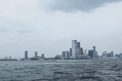 NEW YORK, USA - August 31, 2018: Cloudy day in New York. View of Manhattan skyline in NYC royalty free stock images NEW YORK, USA - August 31, 2018: Cloudy day in New York. View of Manhattan skyline in NYC royalty free stock images
