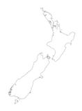 New Zealand Black Outline Map Vector Illustration