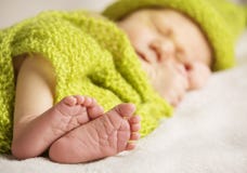 Newborn Baby Feet, New Born Child Sleeping, Kid Foot Royalty Free Stock Images Newborn Baby Feet, New Born Child Sleeping, Kid Foot Royalty Free Stock Images