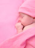 Newborn Baby Girl Sleeping With Blanket Stock Image Newborn Baby Girl Sleeping With Blanket Stock Image